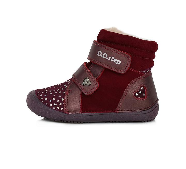 Dievčenské zimné topánky zateplené s kožušinkou-BAREFOOT-Raspberry
