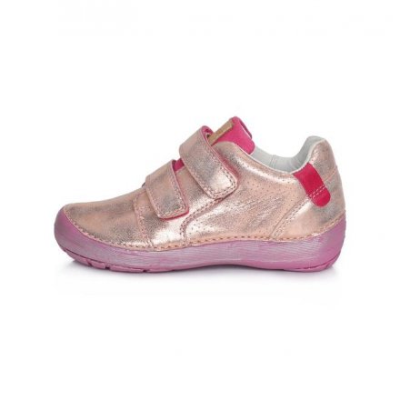 Dievčenské kožené prechodné BAREFOOT topánky-Metallic Pink