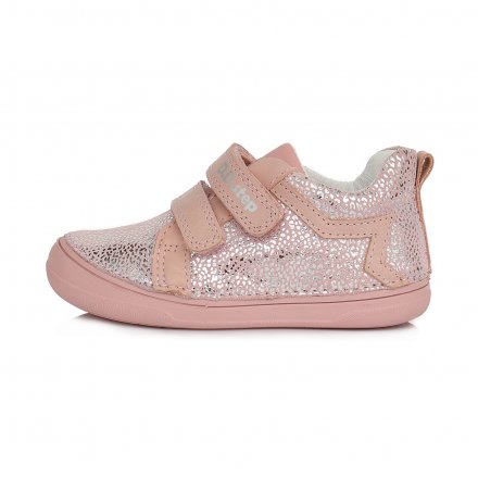 Dievčenské kožené prechodné topánky-Pink